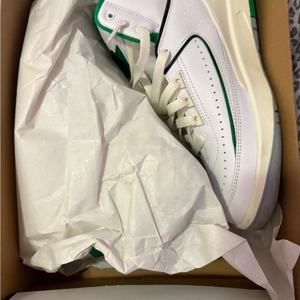 Jordan 2 White and Green Sneakers